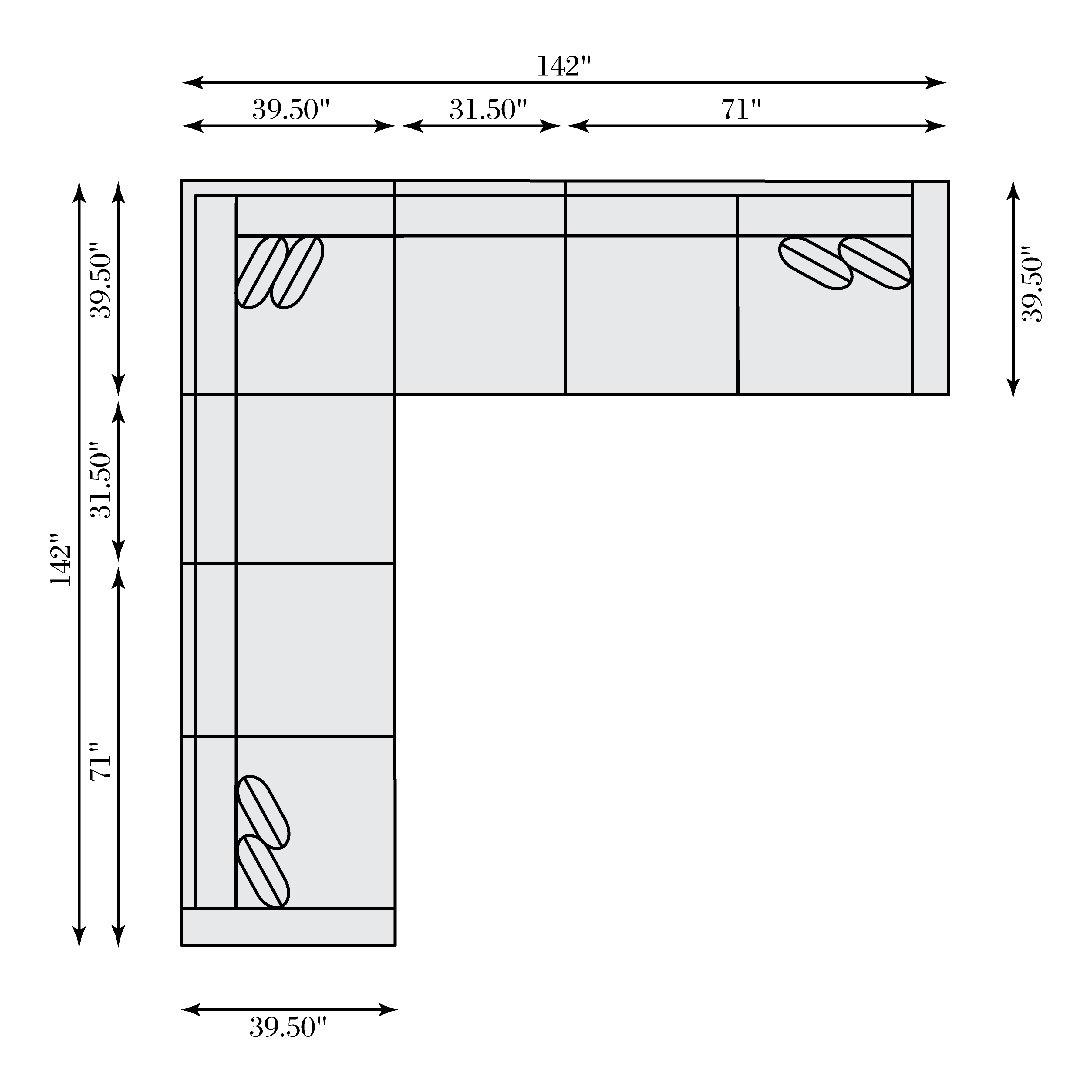 Bernhardt Bernhardt Living 5pc Sectional