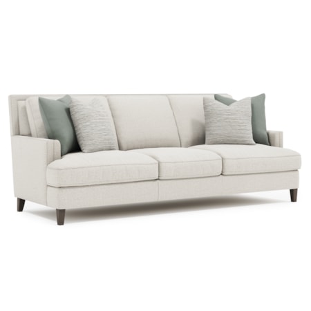 Fabric Sofa w/Throw Pillows