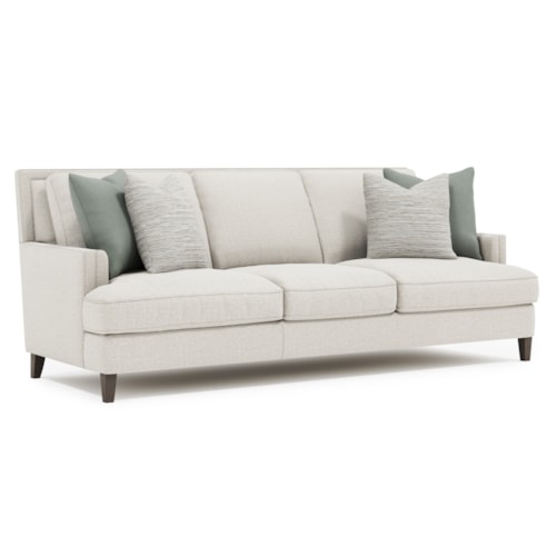 Transitional Fabric Sofa w/Throw Pillows