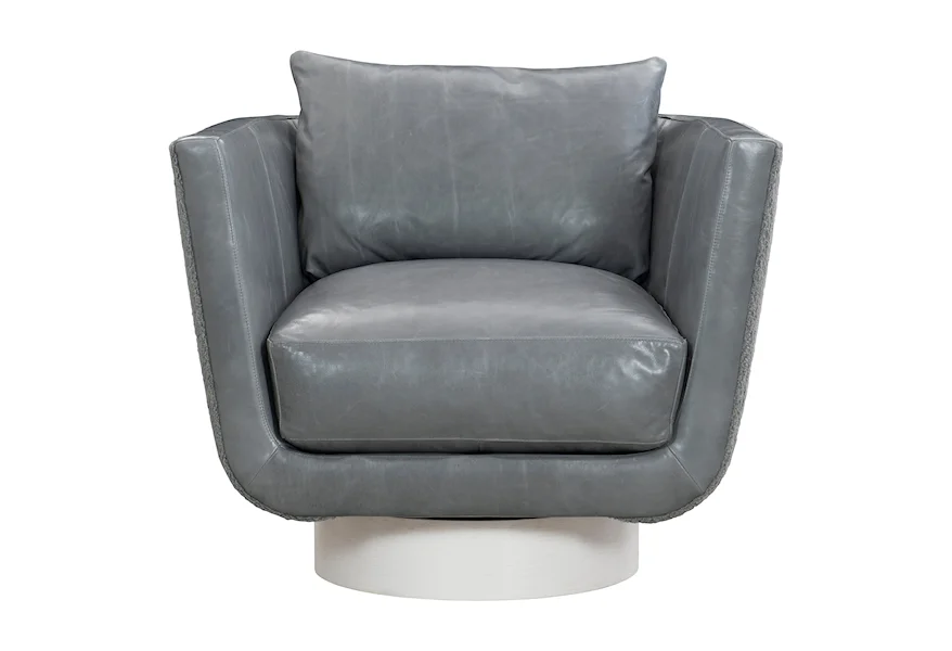 Interiors Gemma Leather-Fabric Swivel Chair by Bernhardt at Baer's Furniture