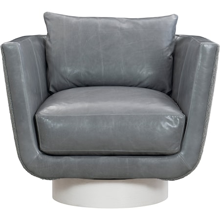 Gemma Leather-Fabric Swivel Chair