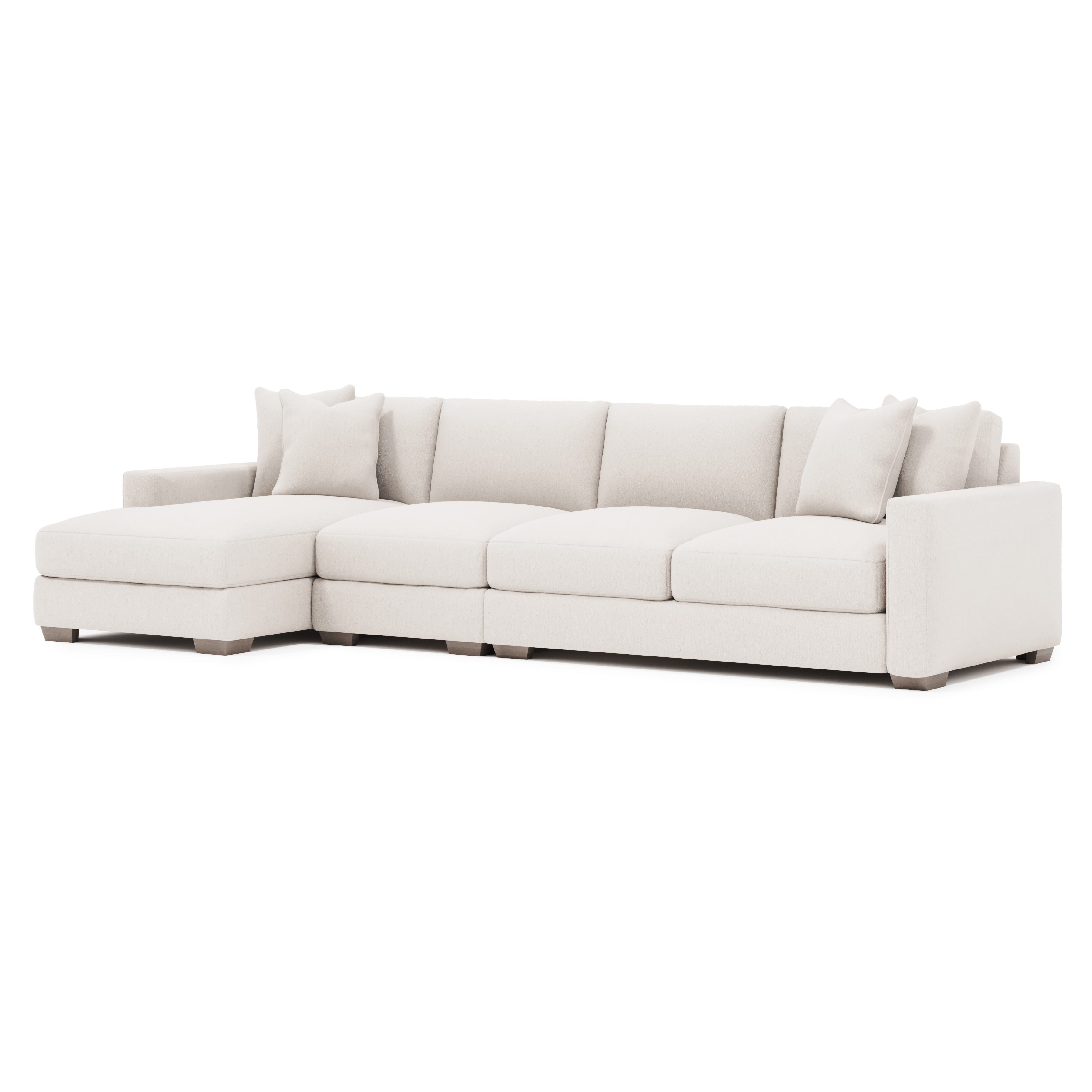 Bernhardt Plush 3-pc. Chaise Fabric Sectional w/Track Arms