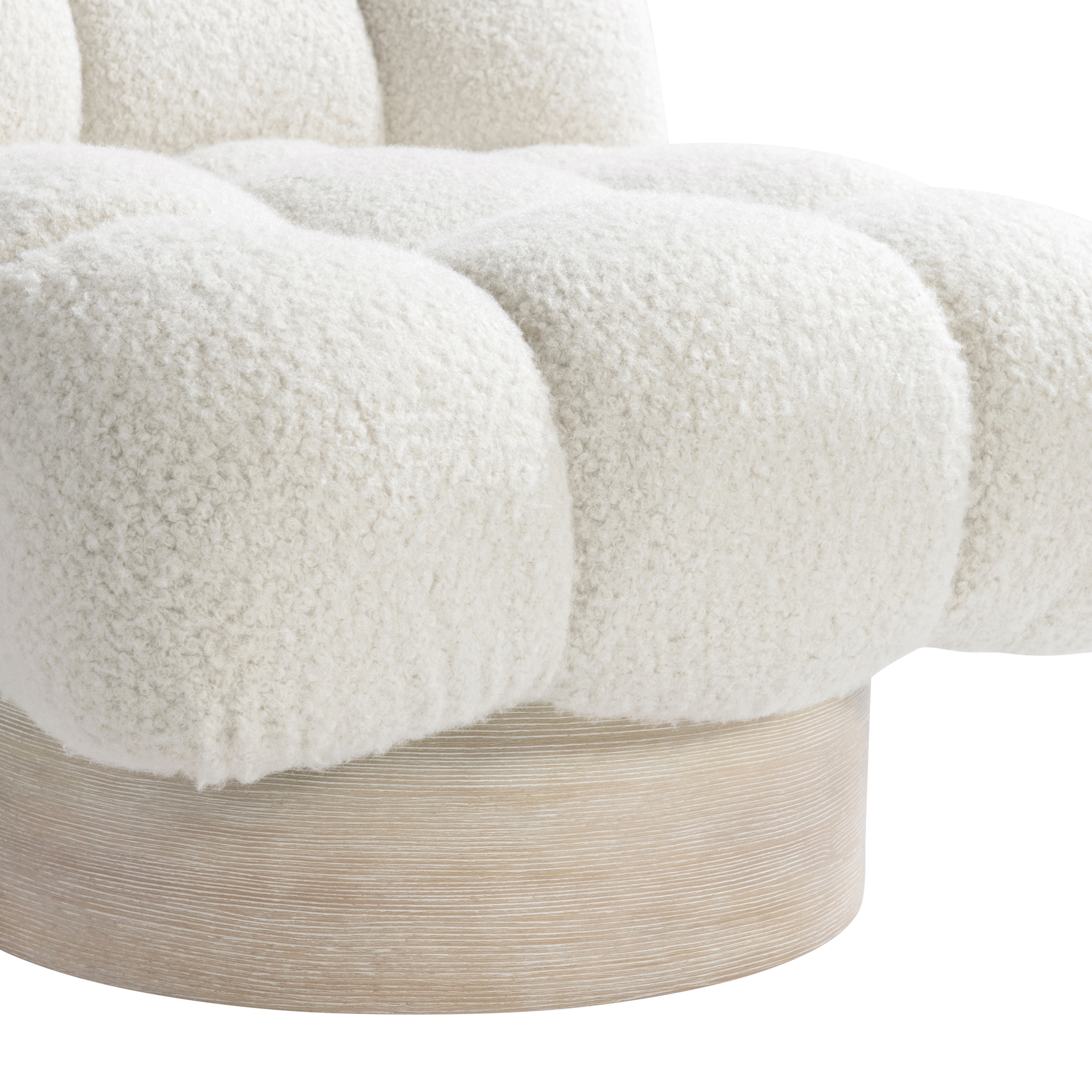 Bernhardt Bernhardt Living Plinth-Base Swivel Chair w/Biscuit Tufting