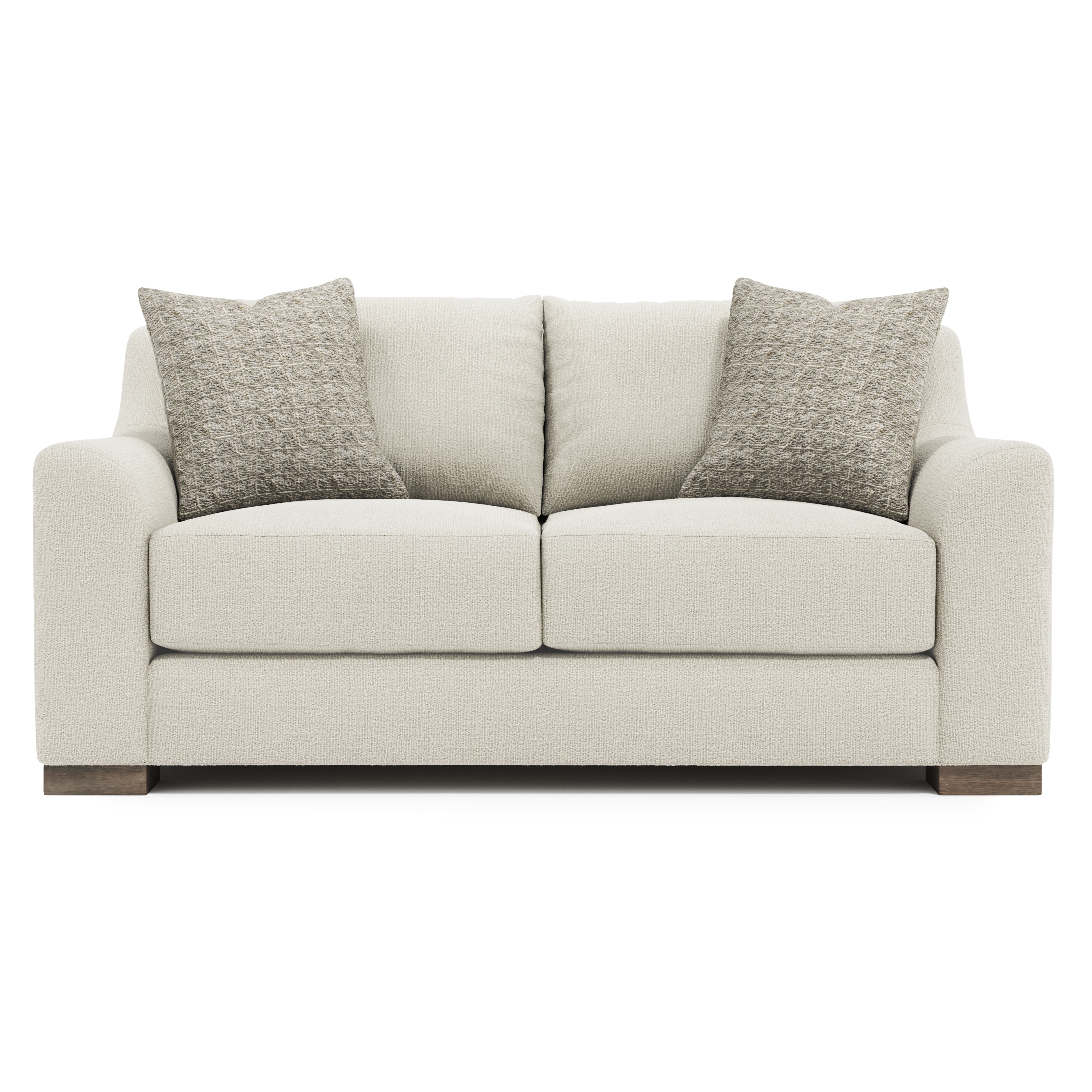 Slope-Arm Loveseat w/Throw Pillows