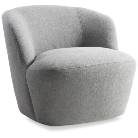 Fabric Swivel Chair w/Sheltered Back