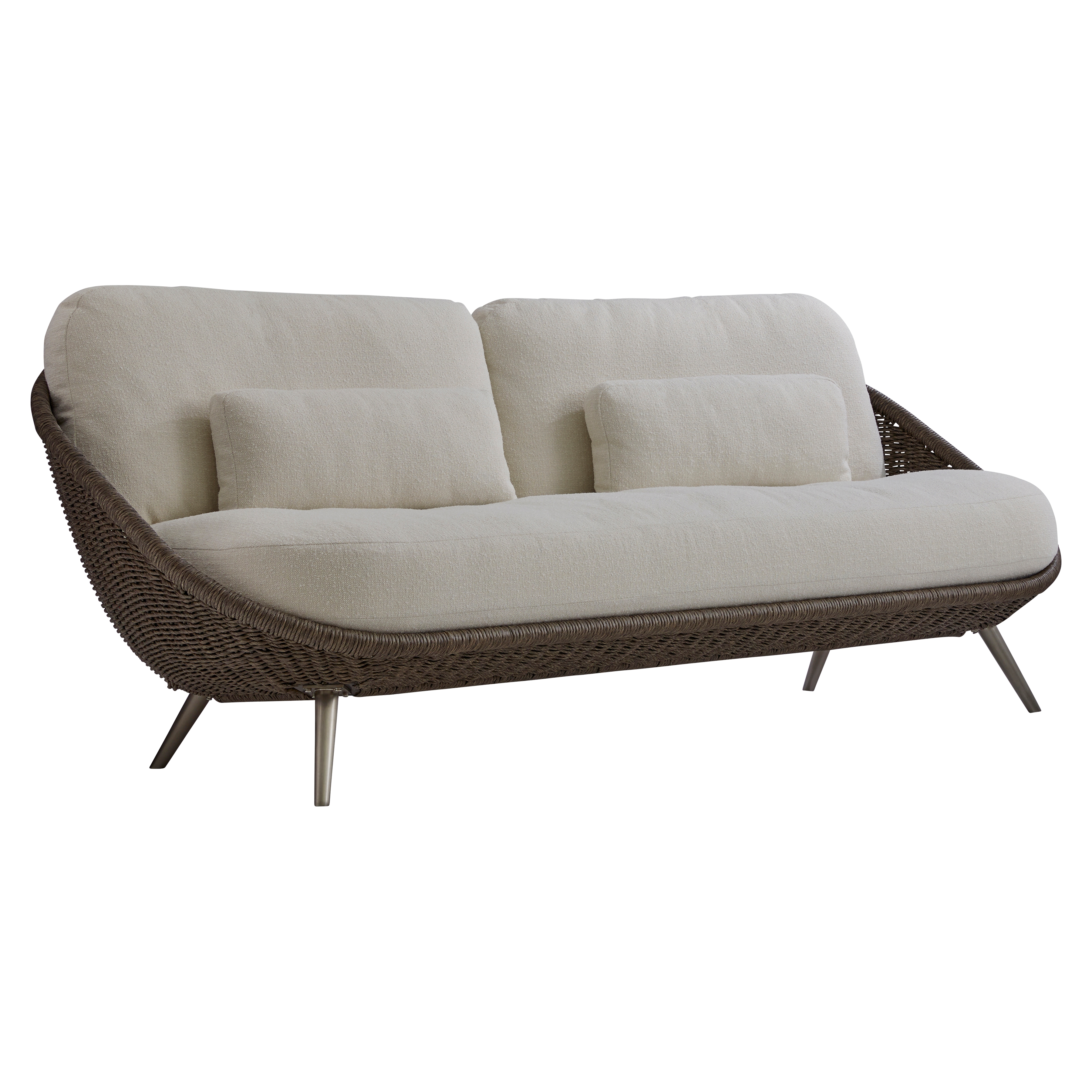 Woven Papasan Outdoor Sofa w/Kidney Pillows