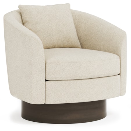 Barrel-Back Swivel Chair w/Plinth Base