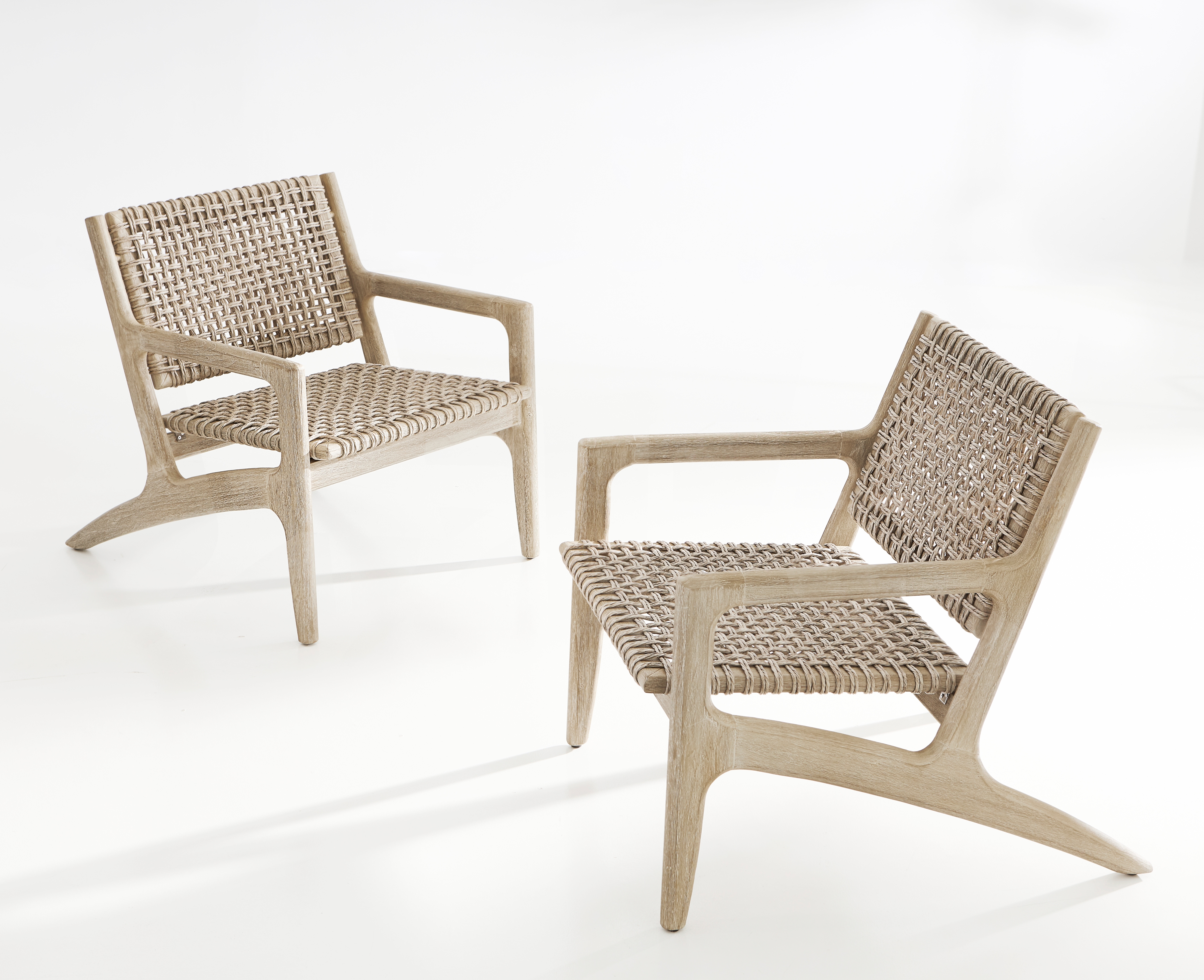Bernhardt Bernhardt Exteriors Outdoor Open-Weave Teak Lounge Chair