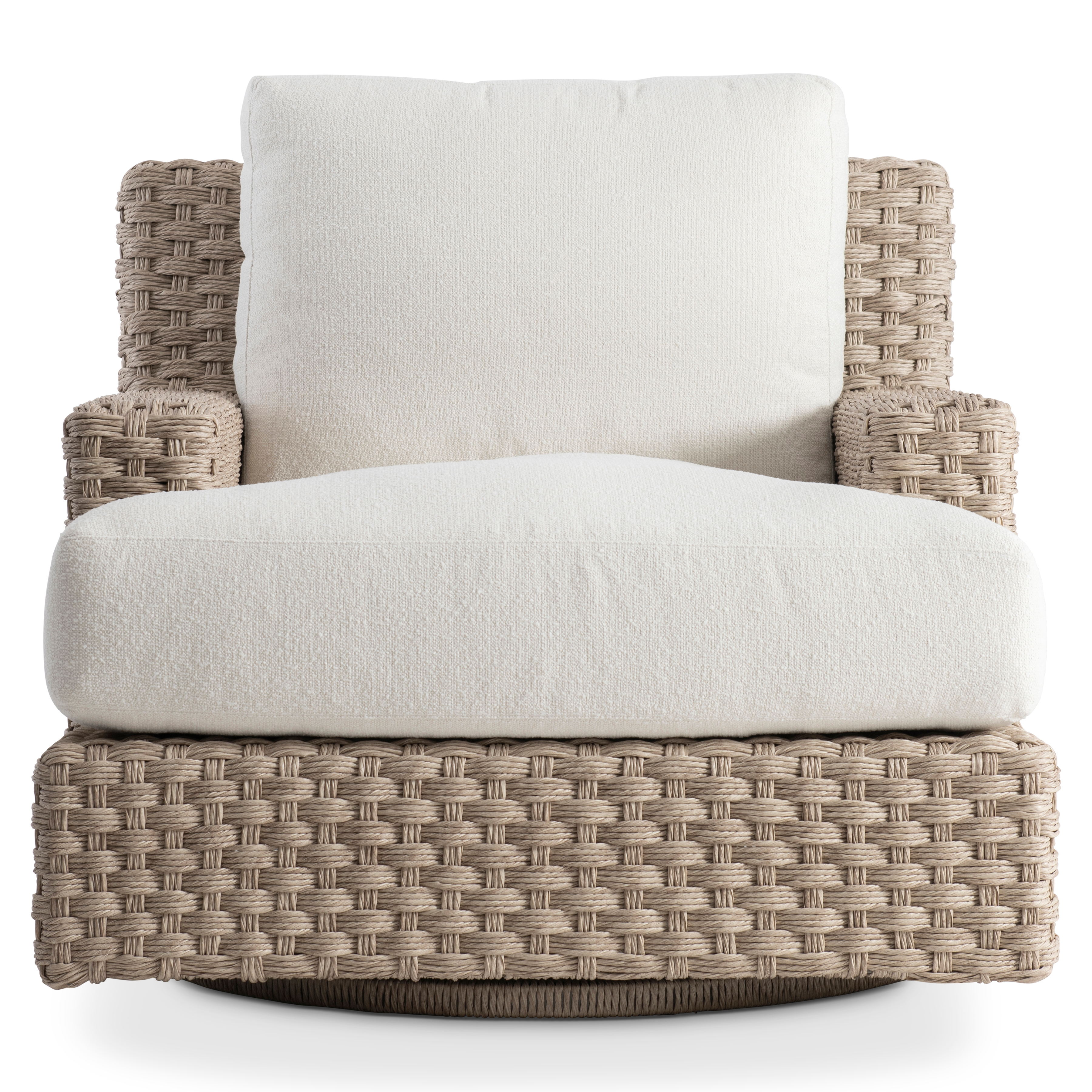 Woven Outdoor Swivel Chair w/T-Cushion
