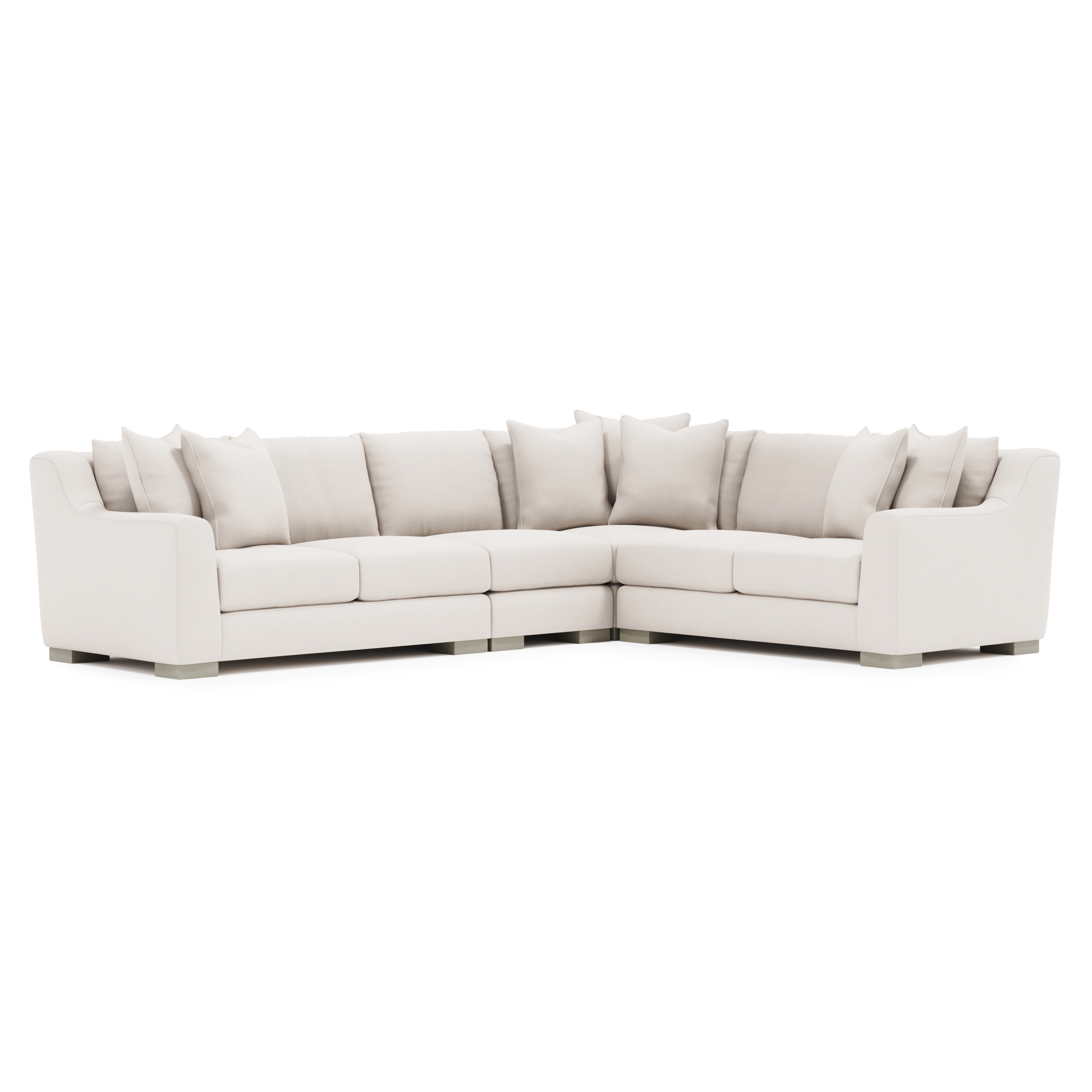 4-pc. L-Shape Sectional Sofa w/Throw Pillows