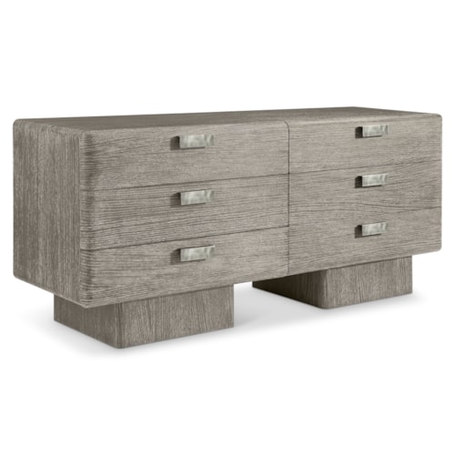 Modern Rustic 6-Drawer Dresser w/Double Plinth Base