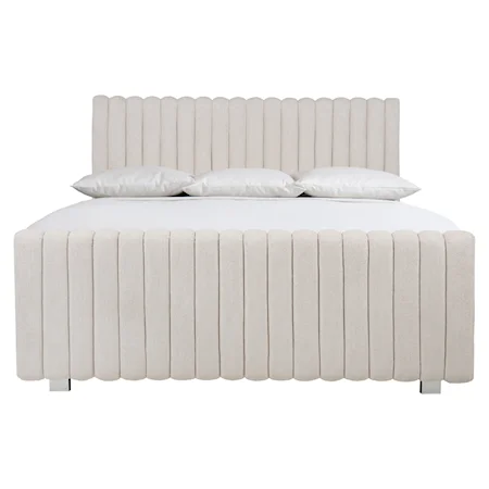 Contemporary Queen Upholstered Panel Bed 