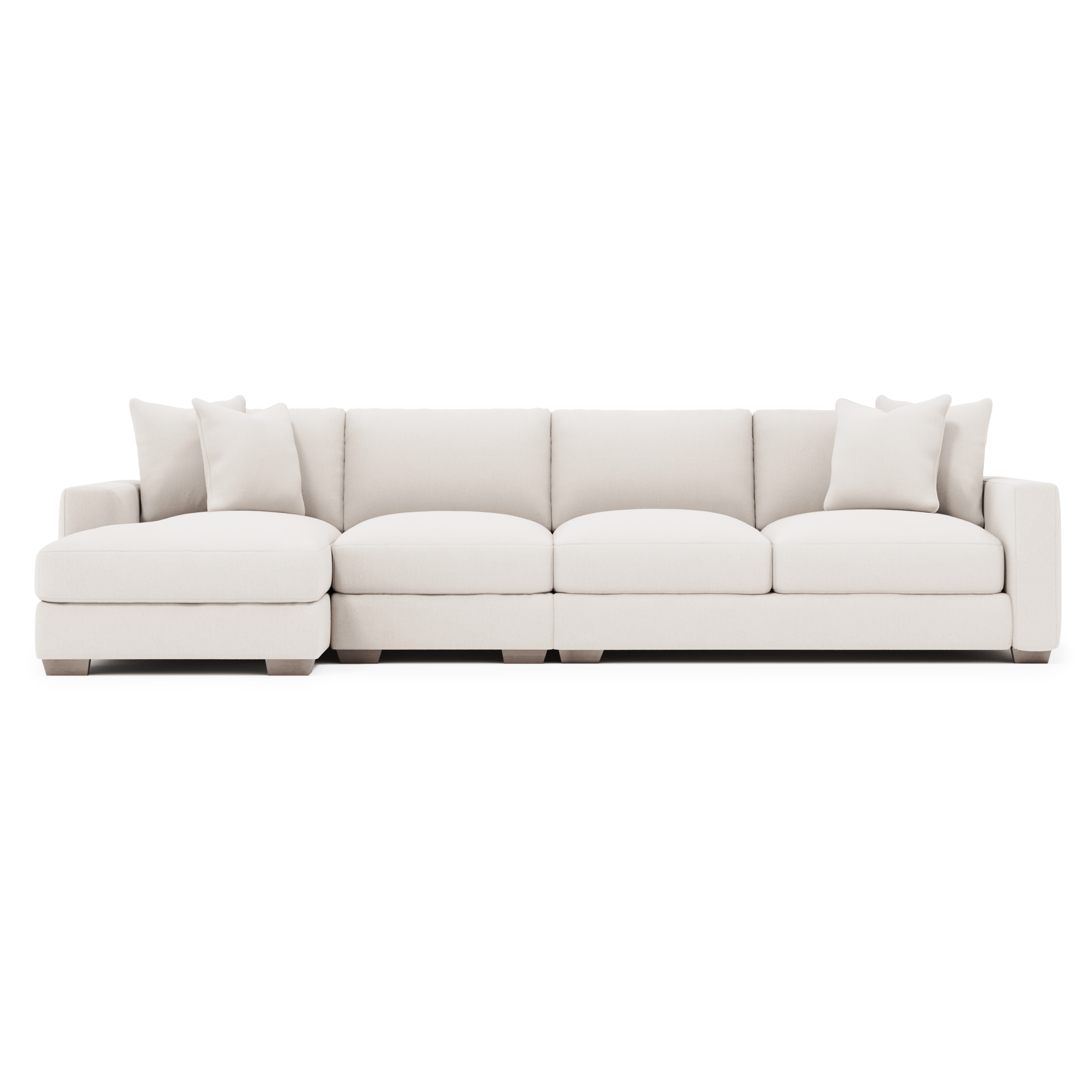 3-pc. Chaise Fabric Sectional w/Track Arms