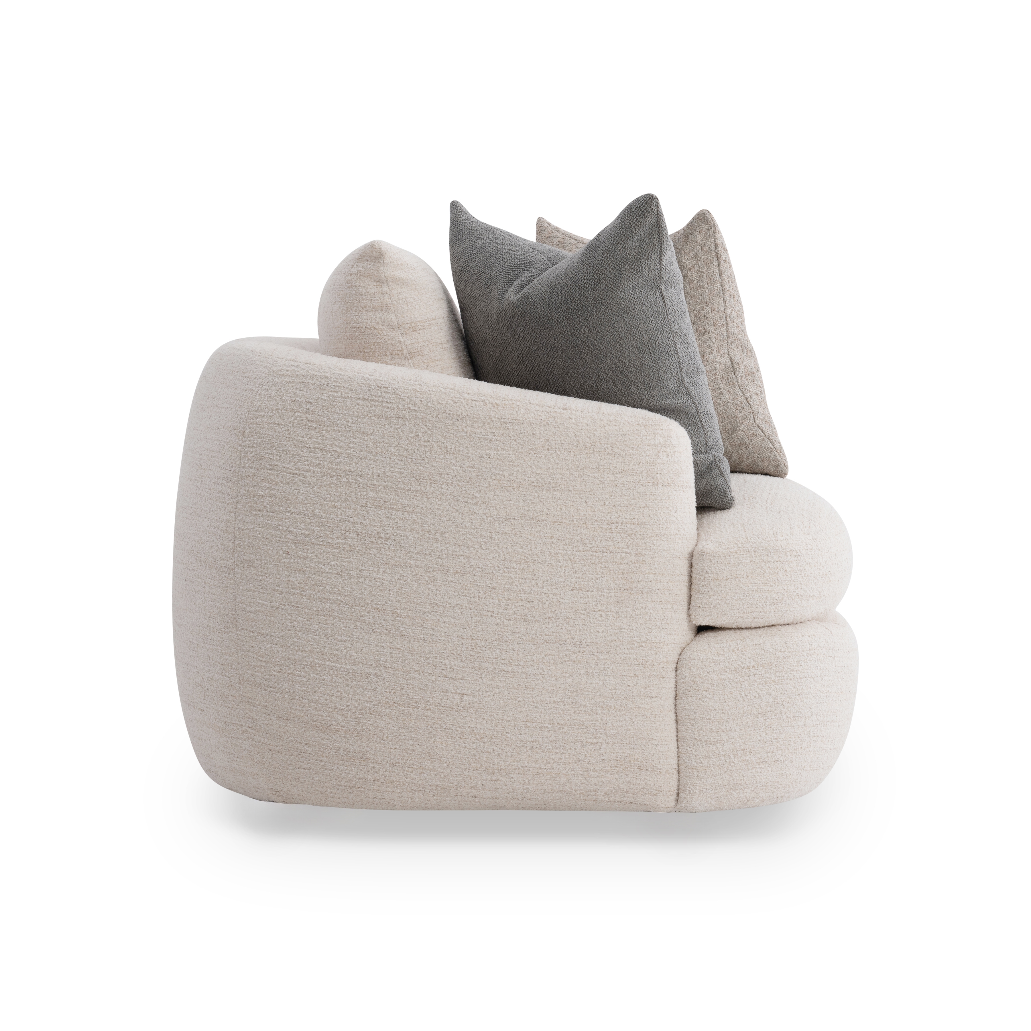 Shelter-Arm Fabric Sofa w/Throw Pillows
