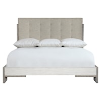 Contemporary Customizable Queen Upholstered Panel Bed