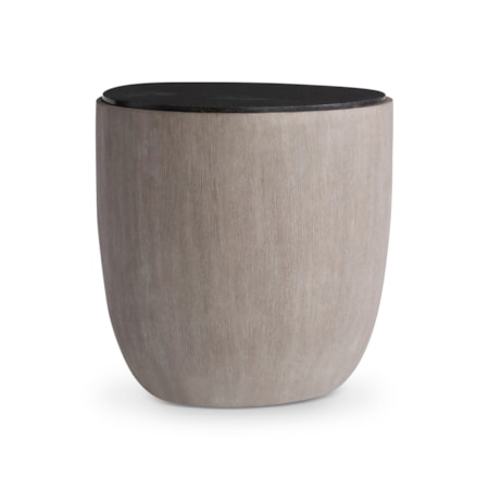 Drum Side Table w/Bluestone Top