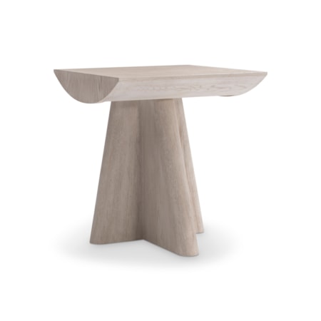 22" Wooden Side Table w/Angled Base