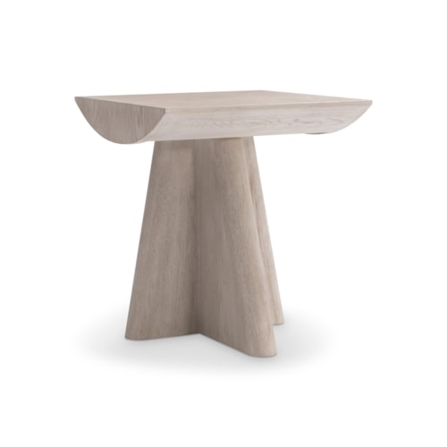 Modern Global 22" Wooden Side Table w/Angled Base