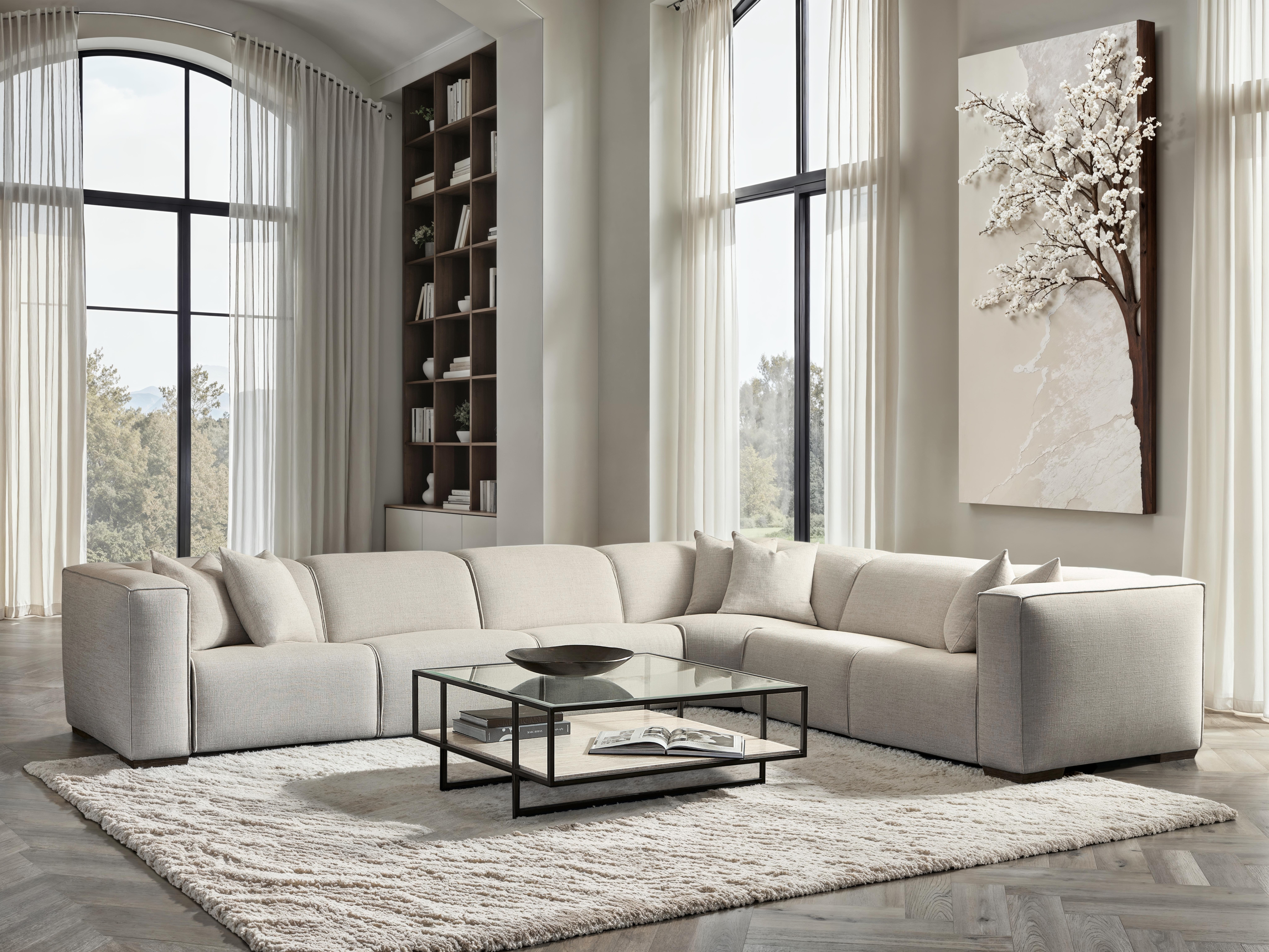 6-pc. Power Reclining Sectional w/Block Feet
