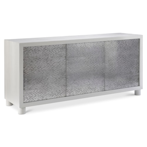 Glam 3-Door Buffet w/Polished Aluminum Overlays