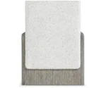 Bernhardt Monolith Faux-Stone Accent Table w/Wood Cradle Base