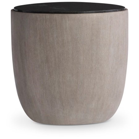 Drum Side Table w/Bluestone Top