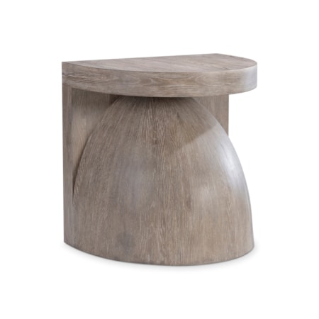 Wood Side Table w/Semi-Circle Top