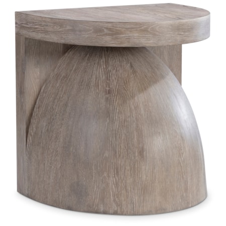 Wood Side Table w/Semi-Circle Top