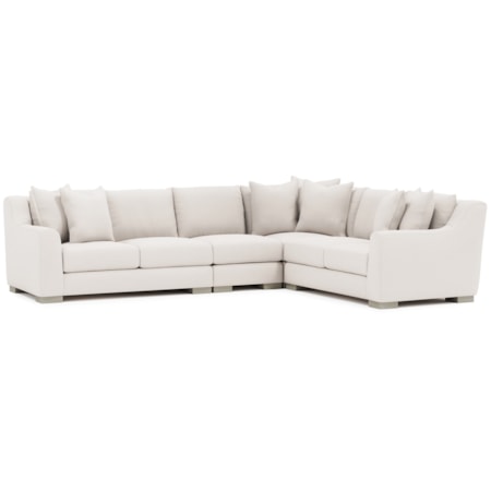 4-pc. L-Shape Sectional Sofa w/Throw Pillows