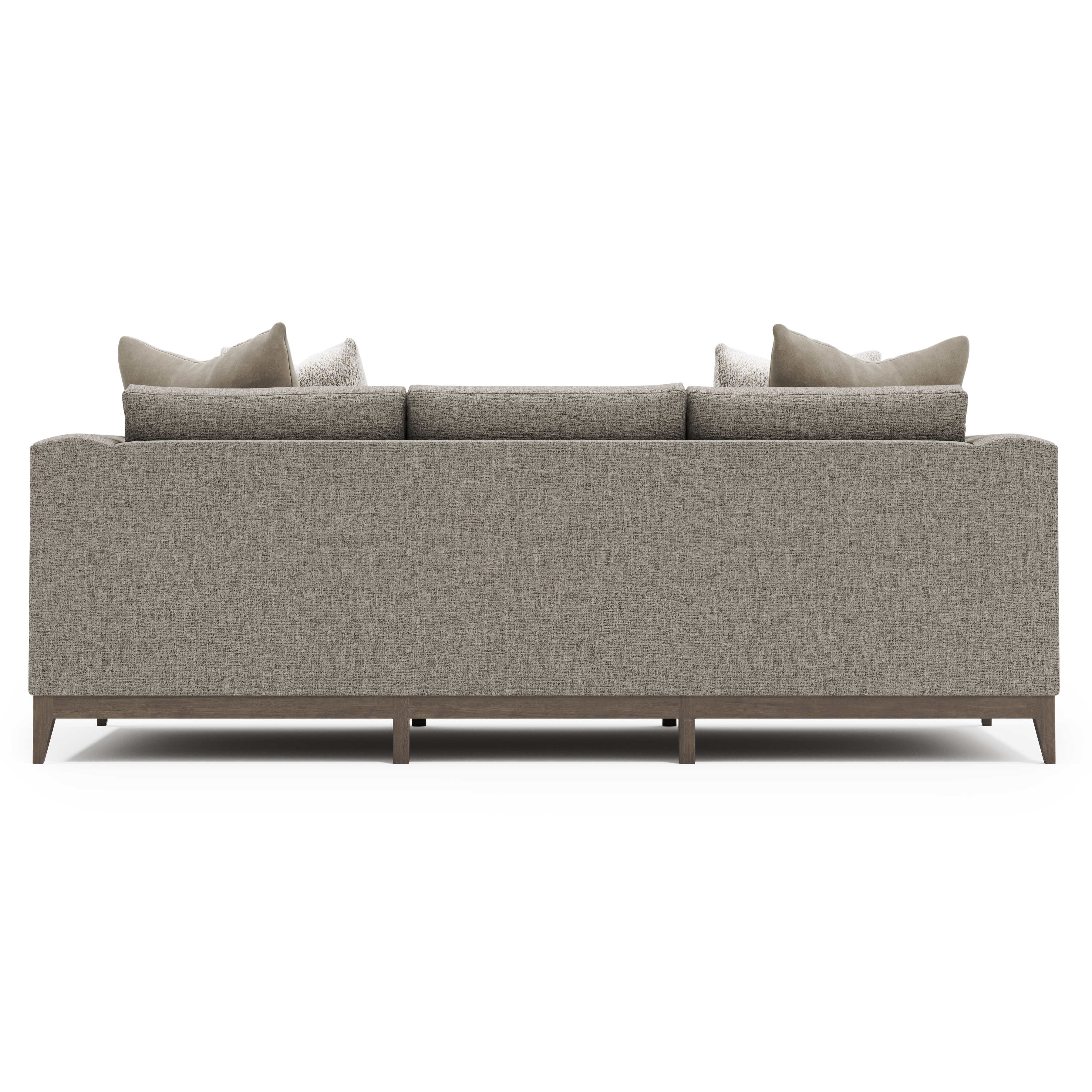 Track-Arm Fabric Sofa w/Throw Pillows