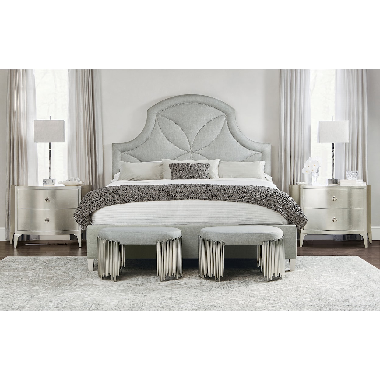 Bernhardt Calista King Upholstered Panel Bed