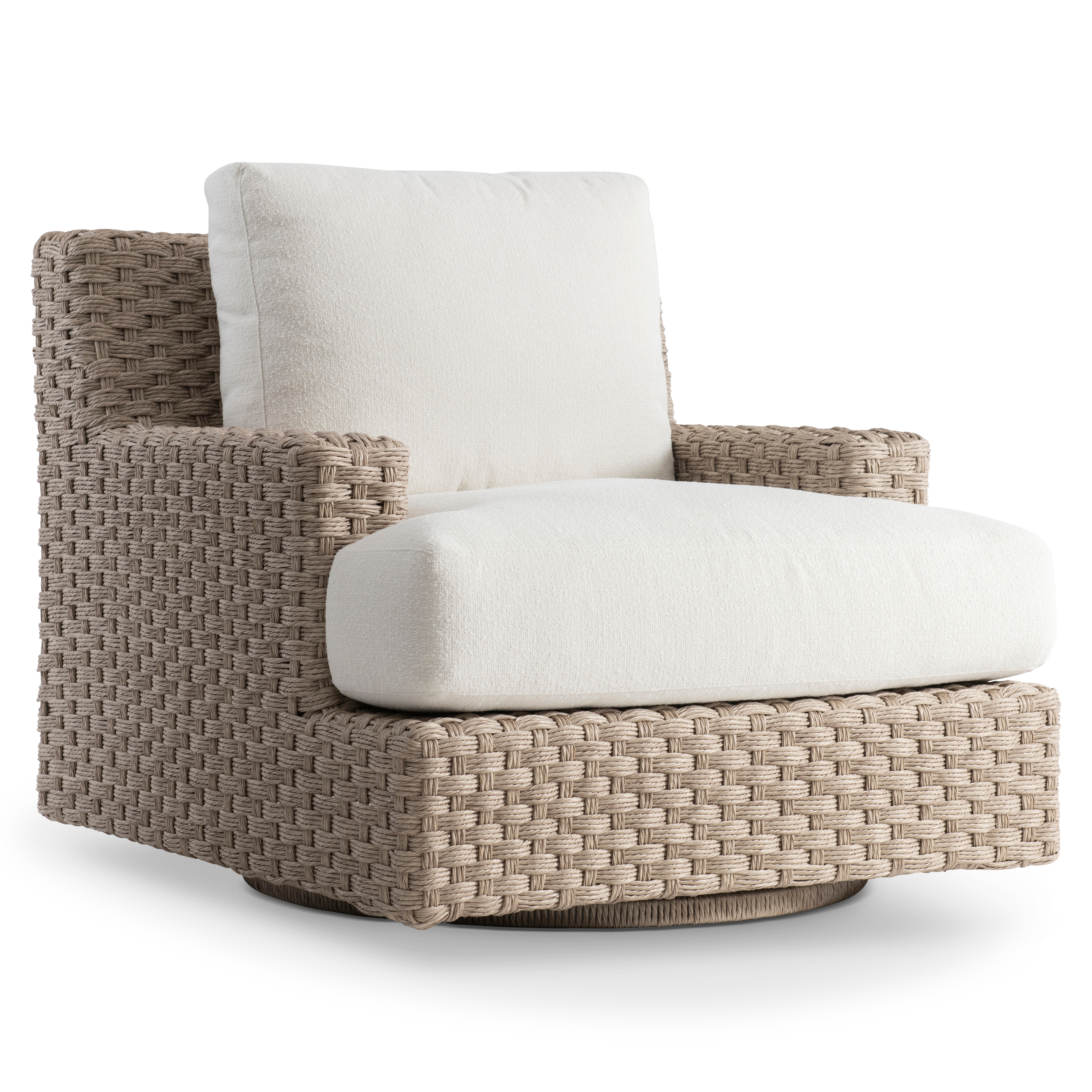 Woven Outdoor Swivel Chair w/T-Cushion