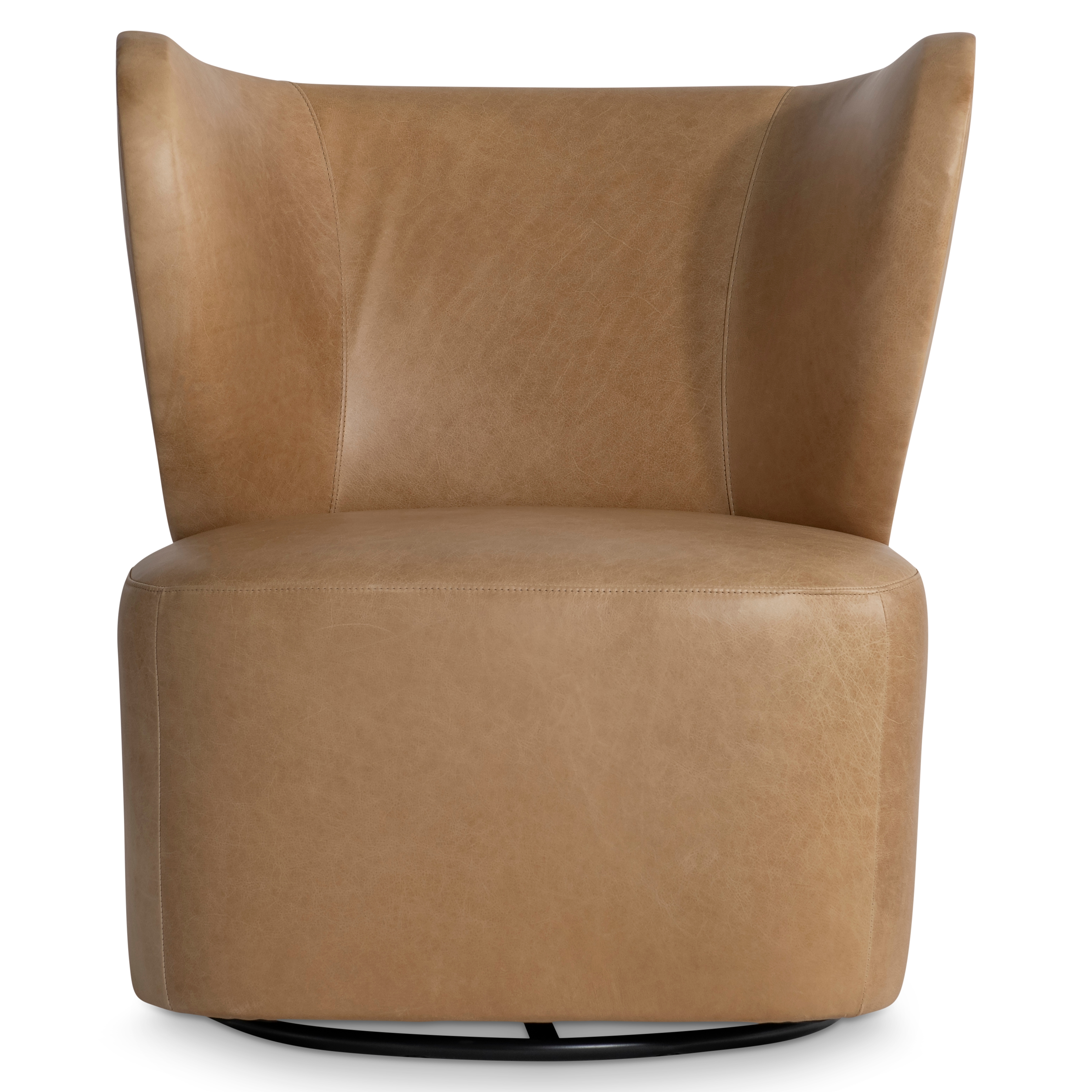 Leather Wing-Back Swivel Chair