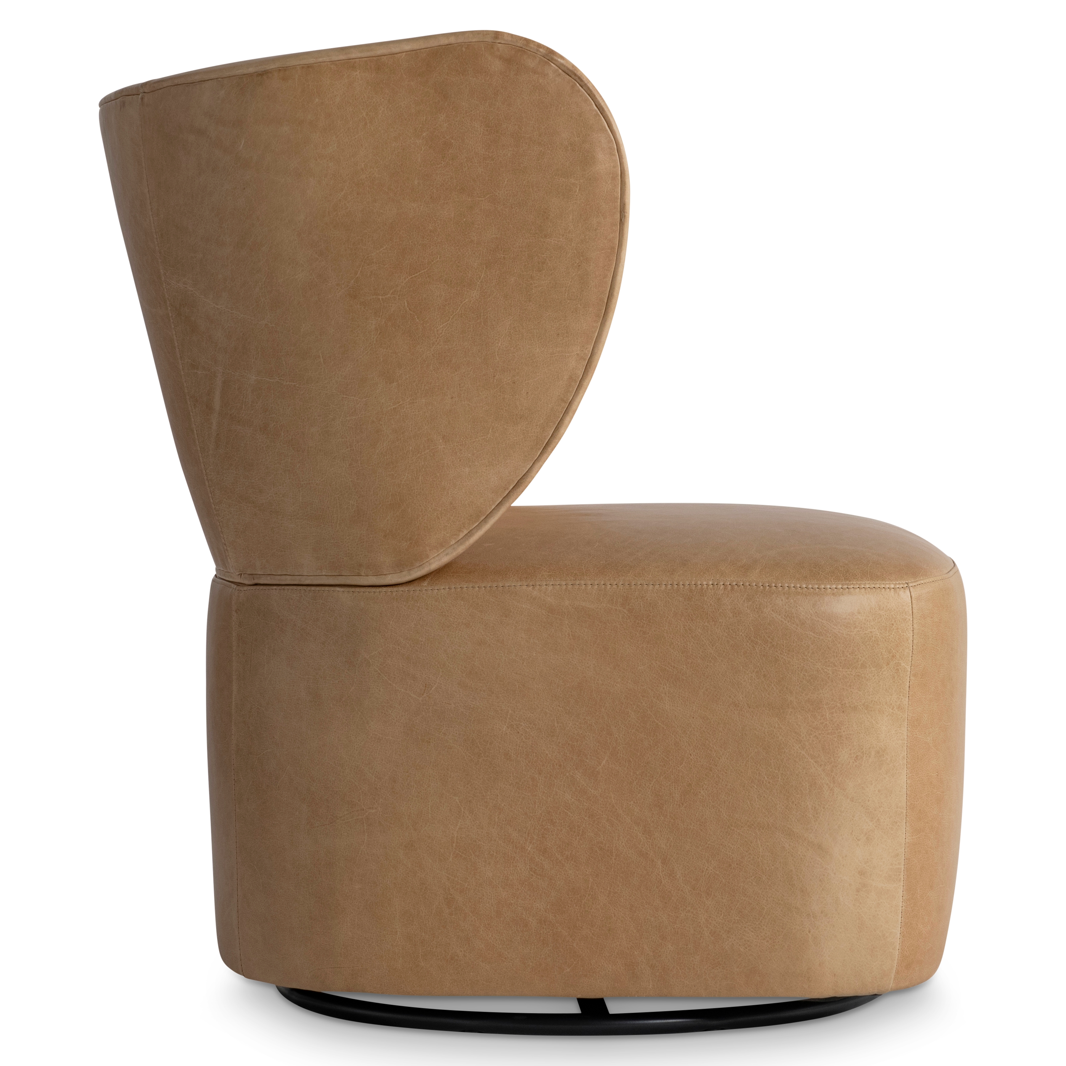 Leather Wing-Back Swivel Chair