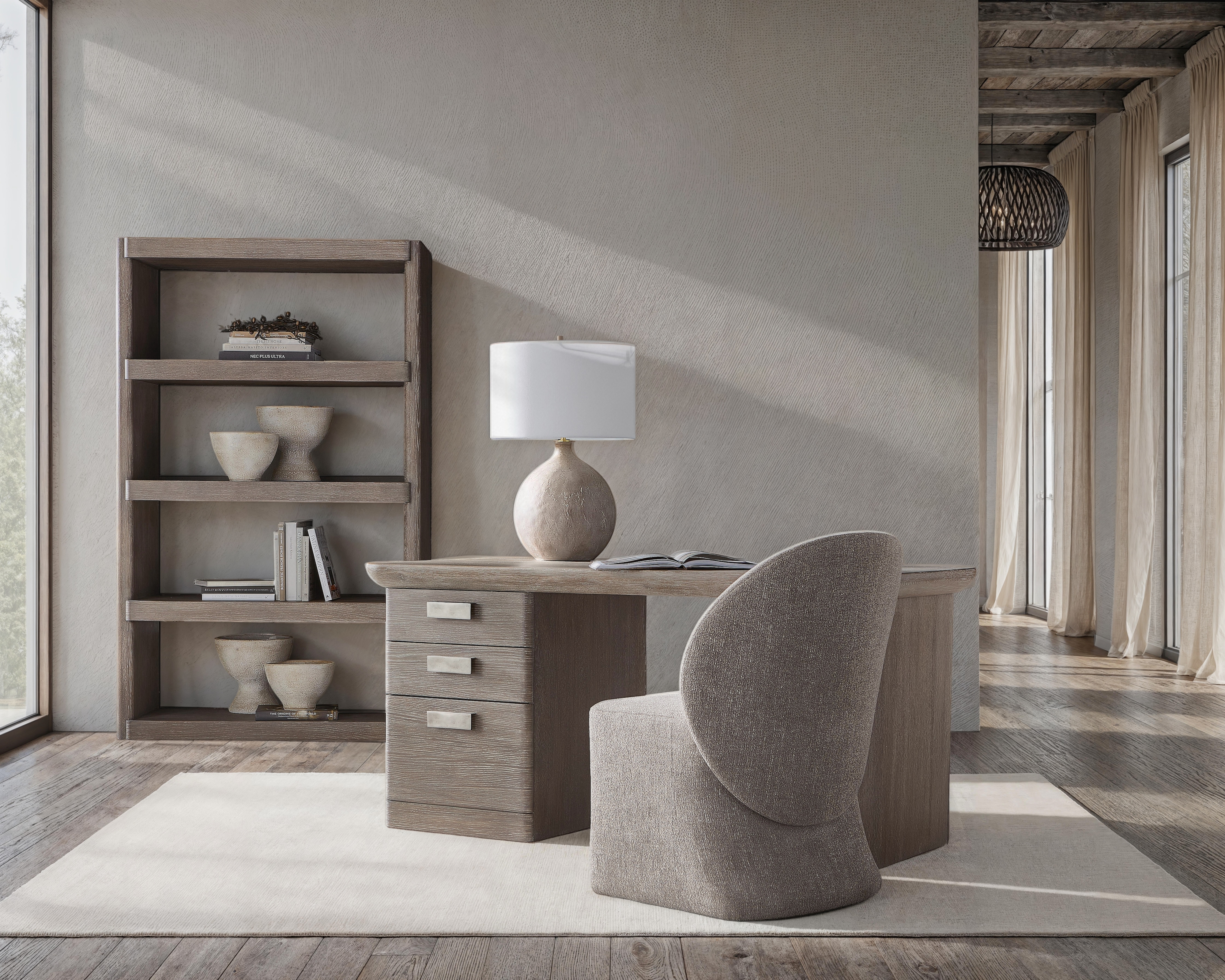 Bernhardt Monolith Uph. Dining Side Chair w/Hidden Casters