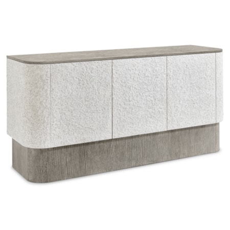 Faux-Stone 3-Door Buffet w/Plinth Base