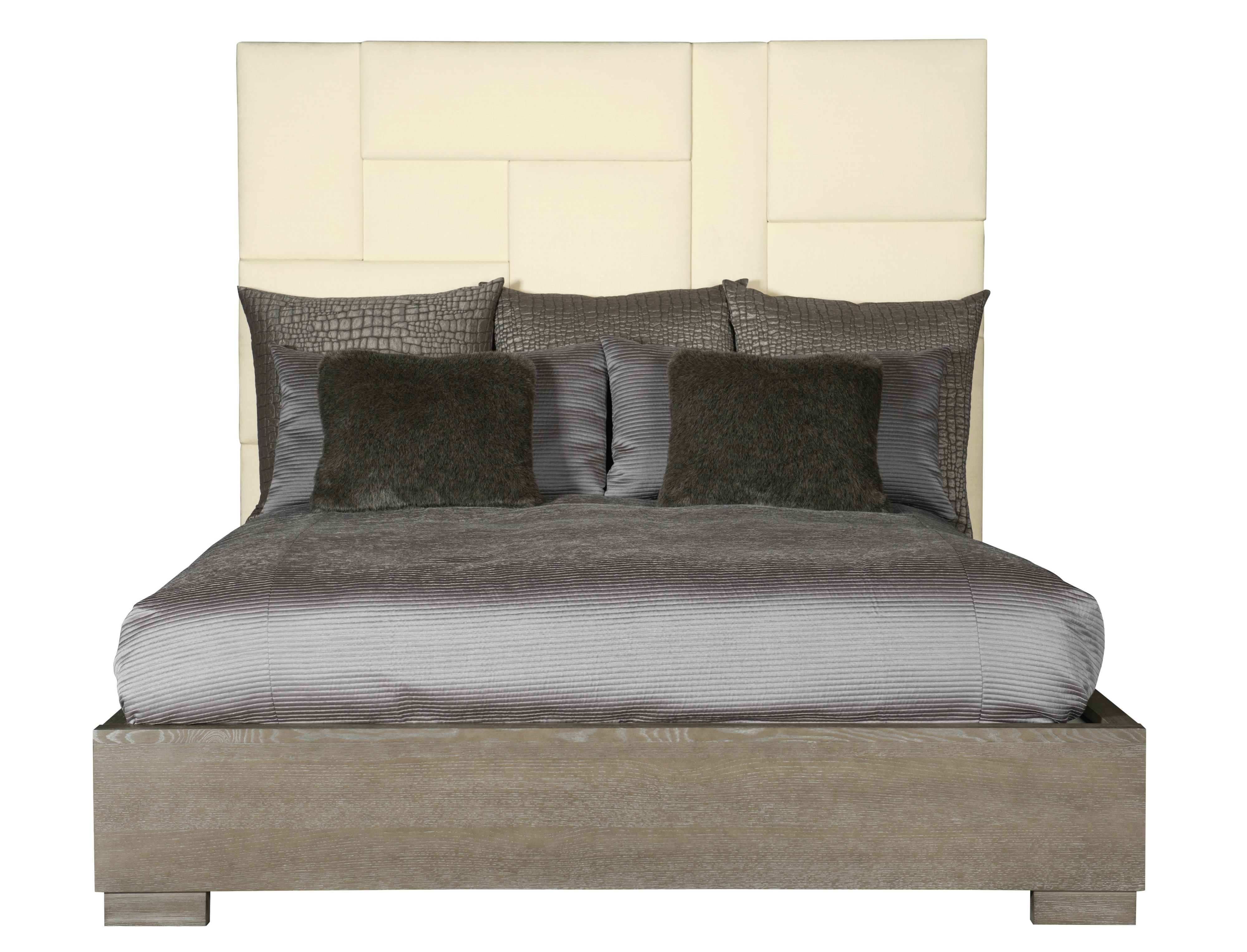 Upholstered King Panel Bed