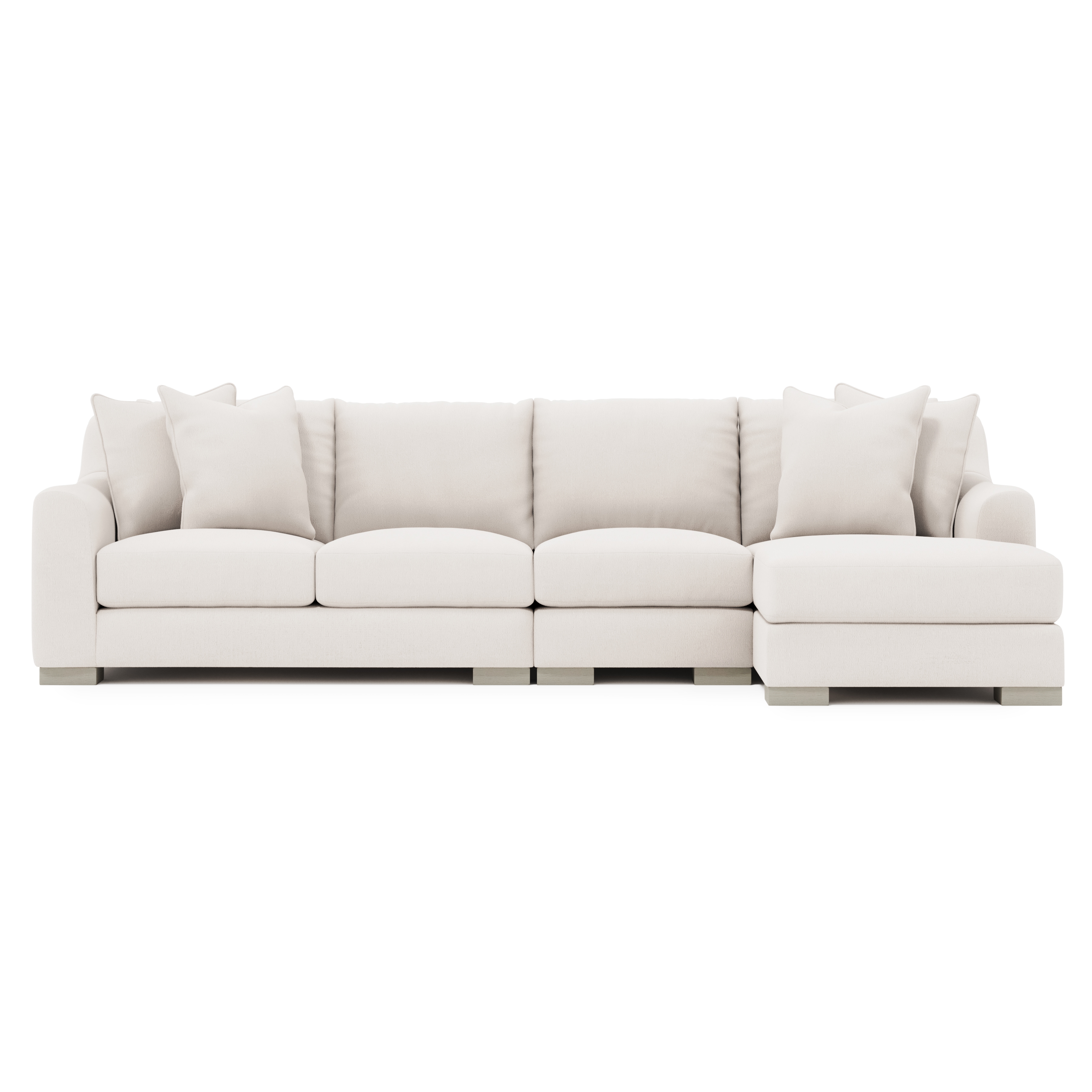 3-pc. Chaise Sectional w/Block Feet