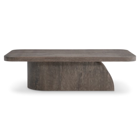 58" Wood Cocktail Table w/Sloping Base