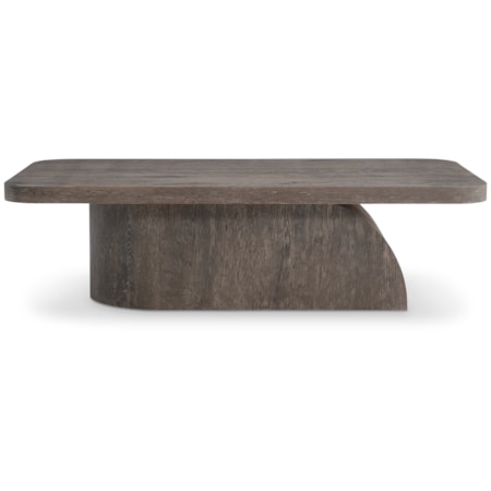 58" Wood Cocktail Table w/Sloping Base