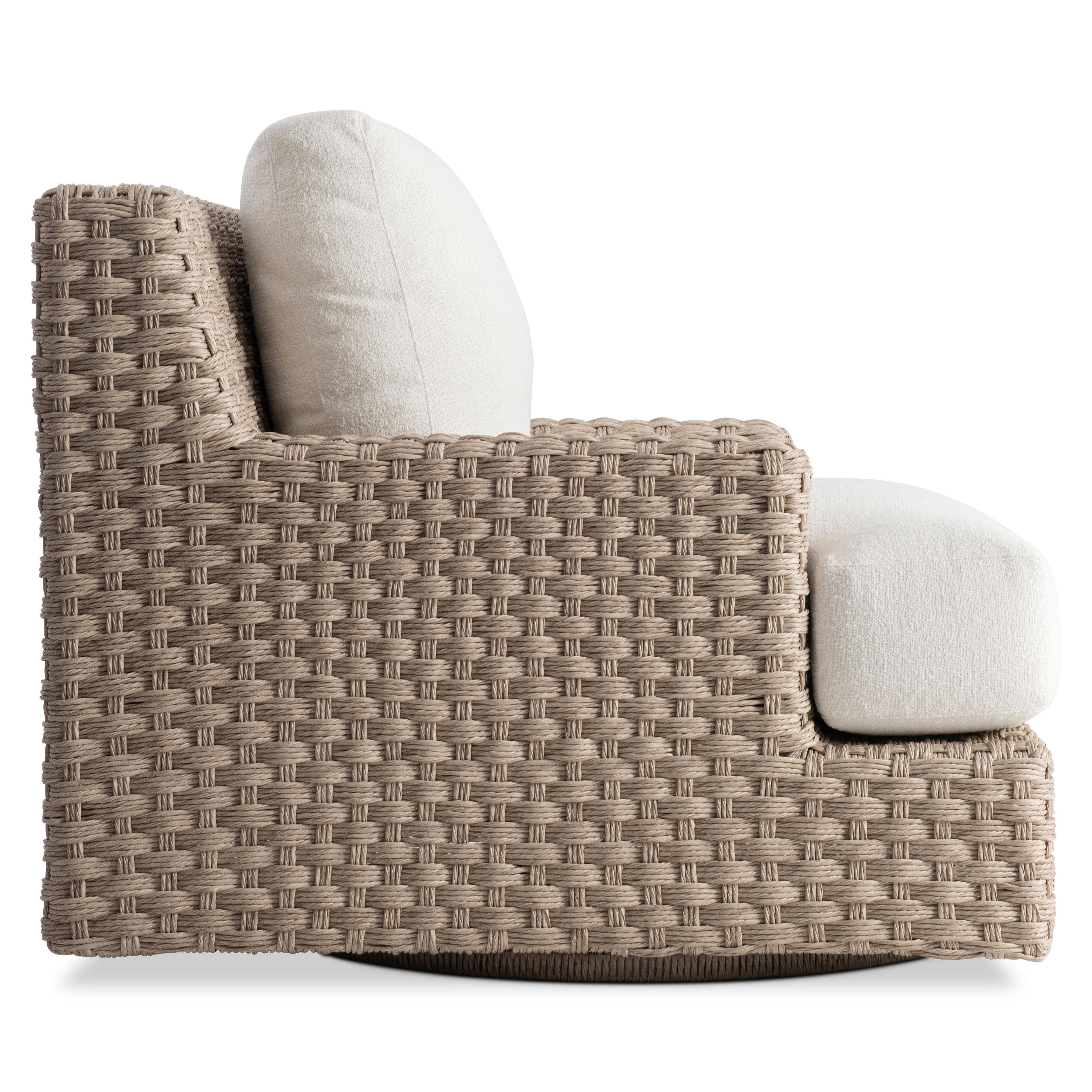 Woven Outdoor Swivel Chair w/T-Cushion