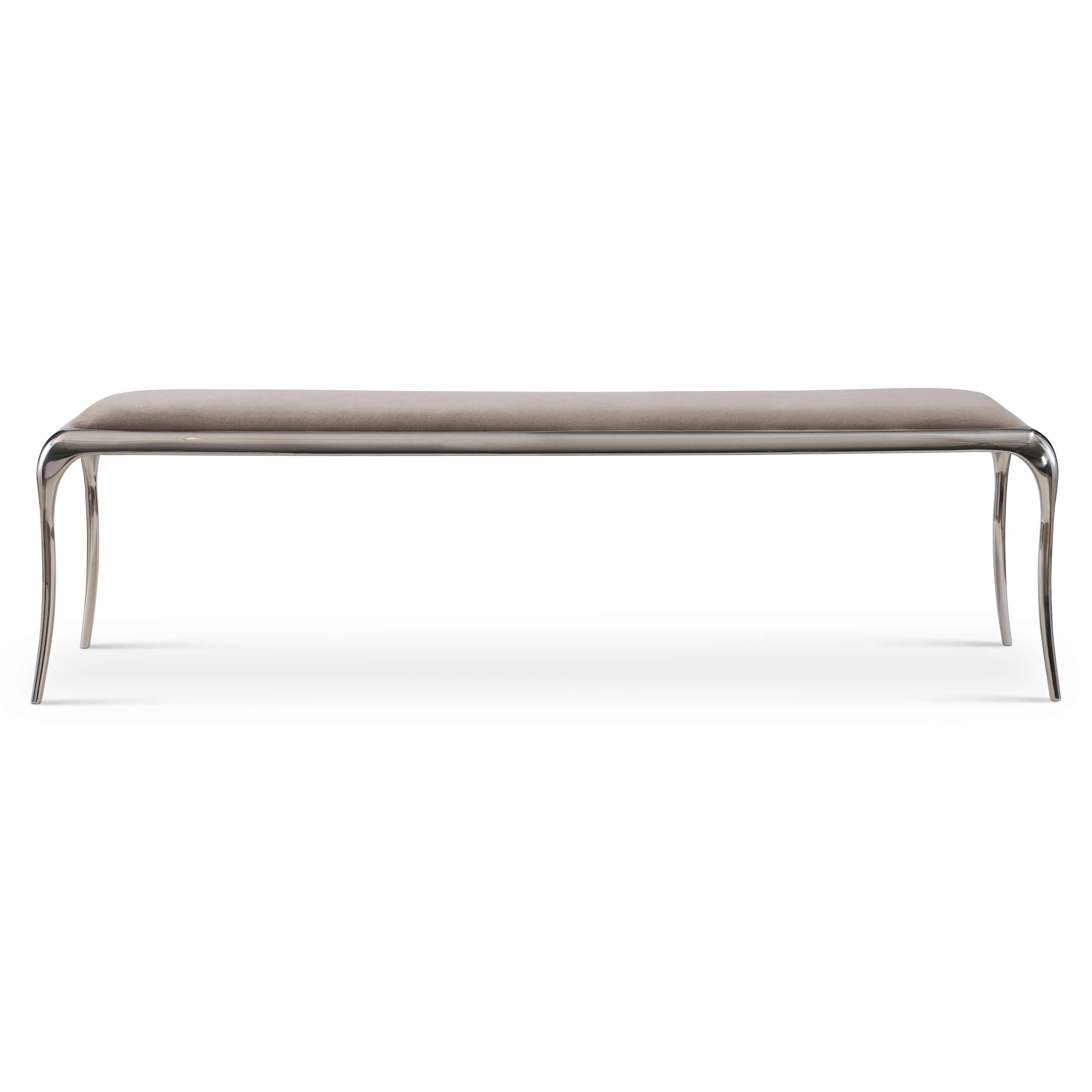 Bernhardt Bernhardt Interiors 64" Uph. Metal Bench w/Curvaceous Legs