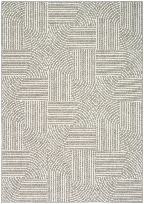 3'11" X 5'11" Grey Ivory Rectangle Rug