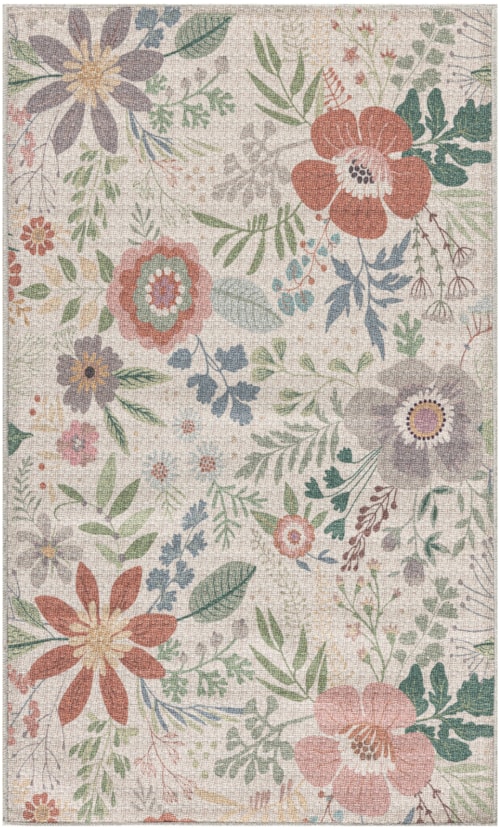 2' X 3' Cream Multicolor Rectangle Rug