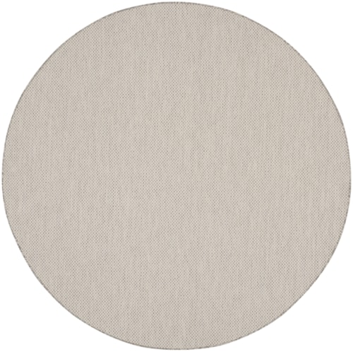 8' Ivory/Silver Round Rug