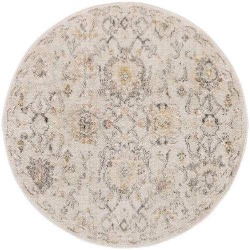 4' Round Grey Round Rug