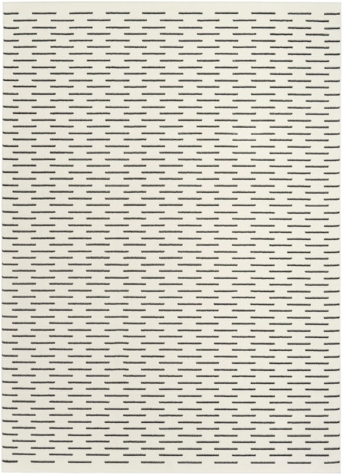4' X 6' Ivory Black Rectangle Rug