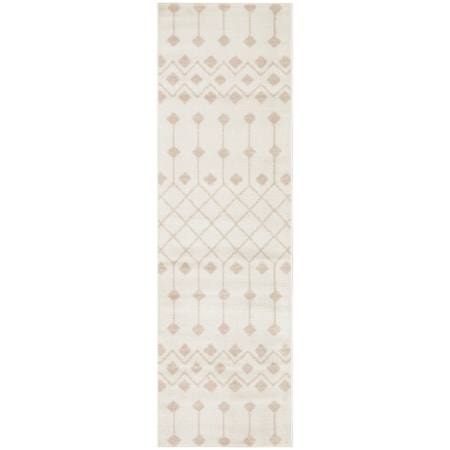 2'3" x 7'6" Ivory Beige Bohemian Rug