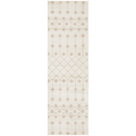 2'3" x 7'6" Ivory Beige Bohemian Rug