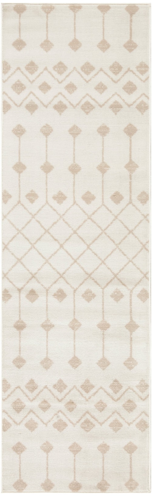 Grafix 2'3" X 7'6" Ivory Beige Bohemian Indoor Rug